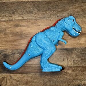 Dragon-i Toys T-Rex Dinosaur Blue Action Lights Sounds Roars Chomps Works!